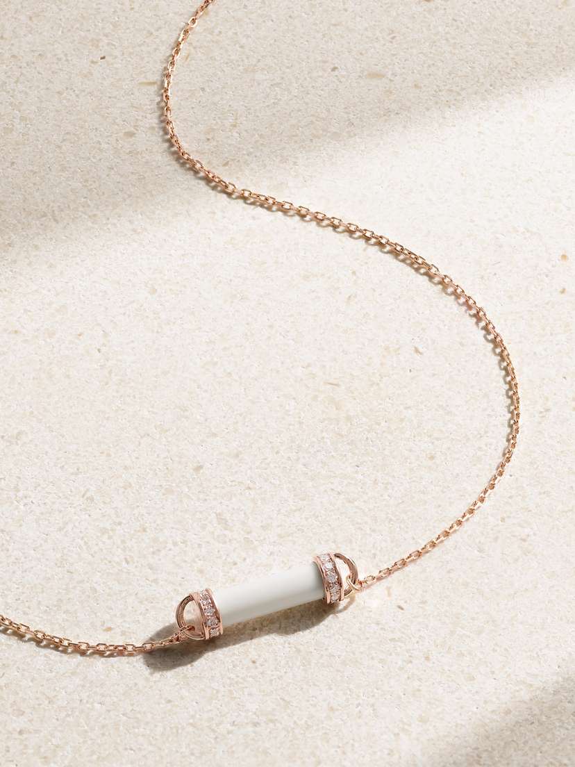 L’Atelier Nawbar Pillar 18-karat Gold, Onyx And Diamond Choker