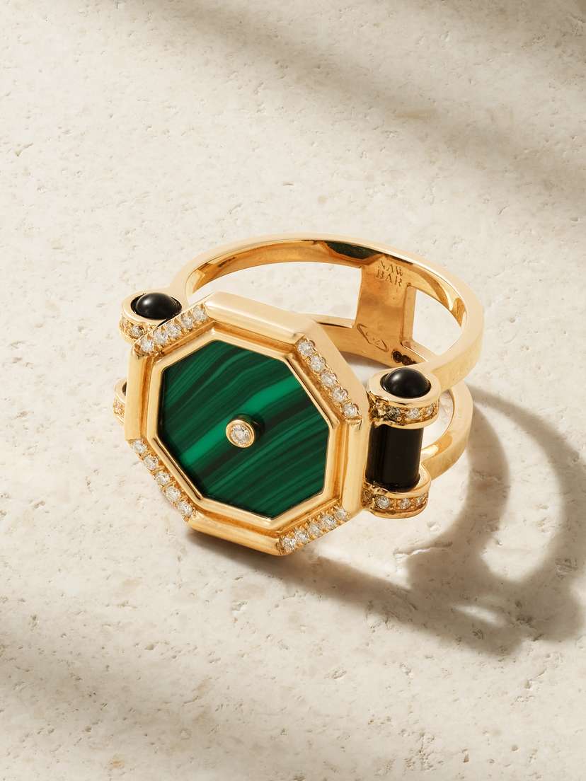 L’Atelier Nawbar Pillar Of Light 18-karat Gold Multi-stone Ring