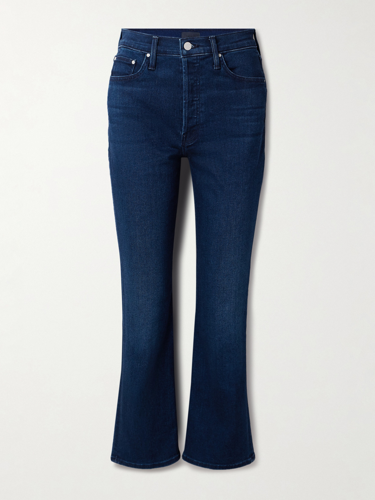 Mother + Net Sustain The Tripper Ankle High-rise Flared Jeans In Blue