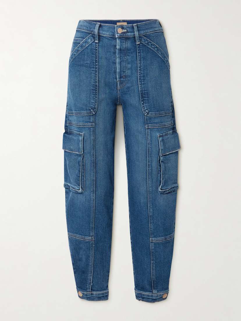 Mother + Net Sustain The Curbside Cargo Flood High-rise Tapered Jeans