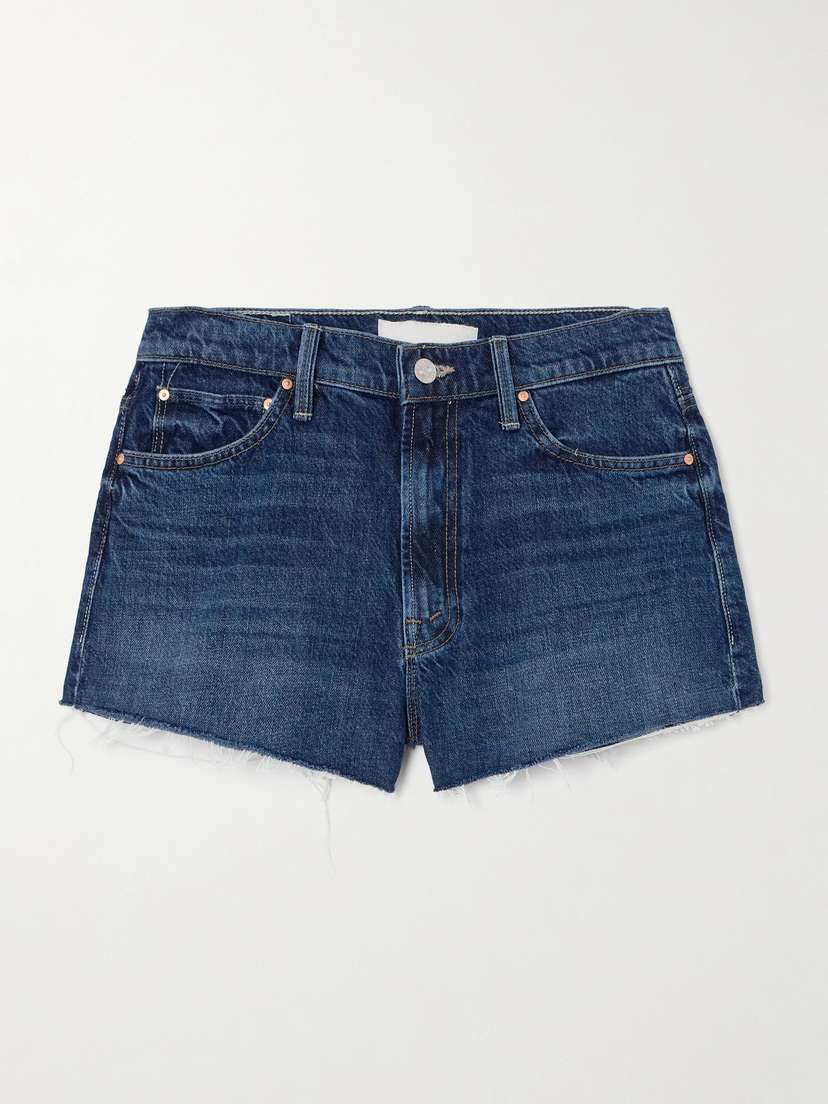 Mother + Net Sustain The Dodger Distressed Denim Shorts