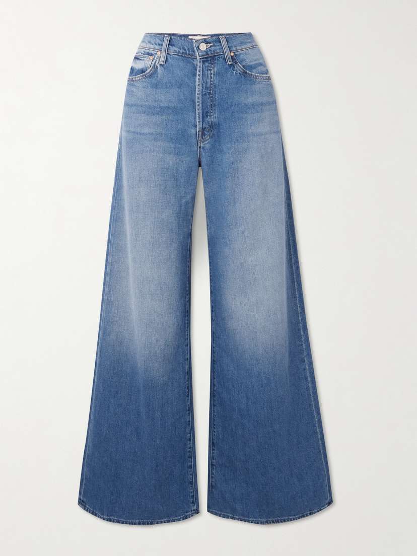 Mother + Net Sustain The Ditcher Roller Sneak High-rise Wide-leg Jeans