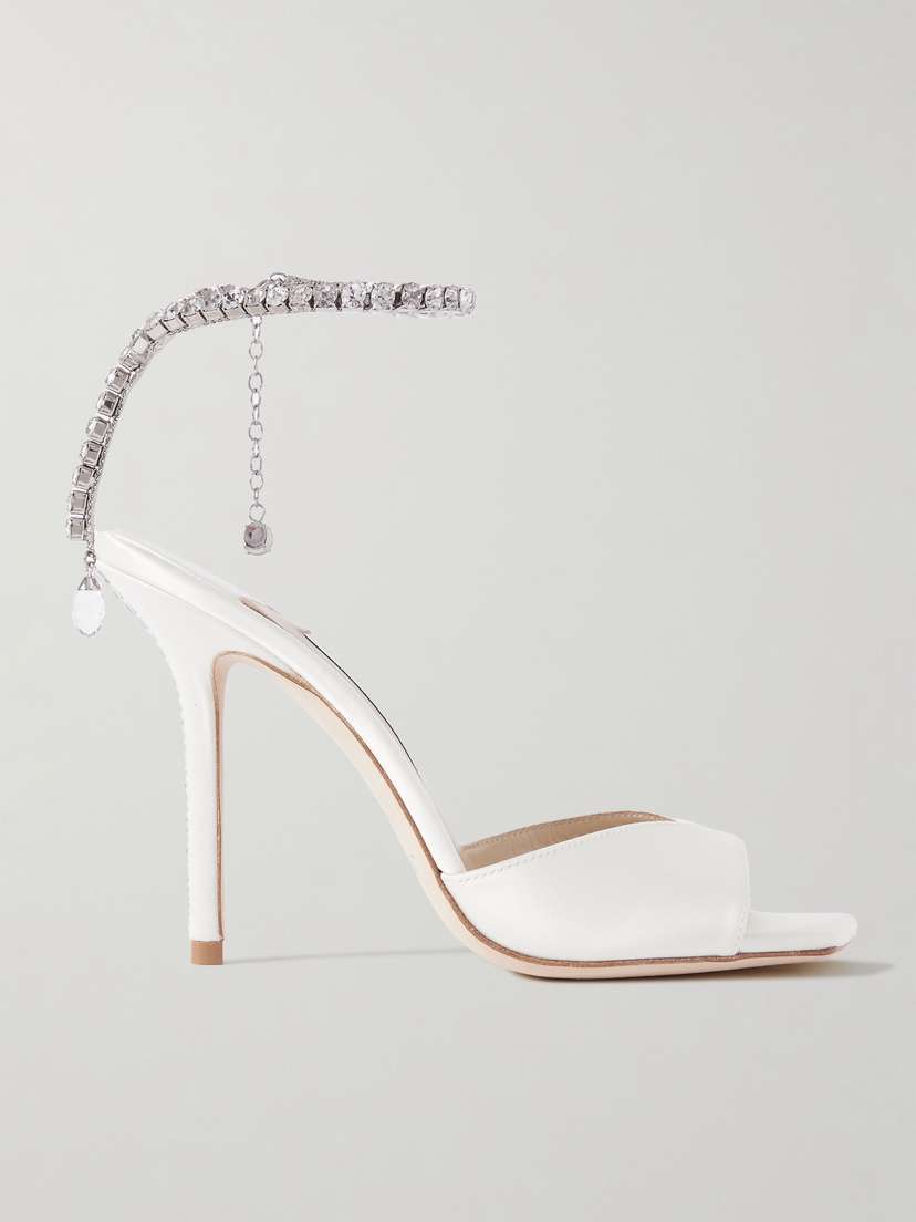 Jimmy Choo Saeda 100 Crystal-embellished Satin Sandals