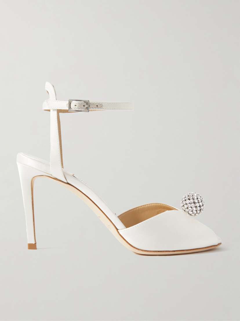Jimmy Choo Sacora 85 Crystal-embellished Satin Sandals