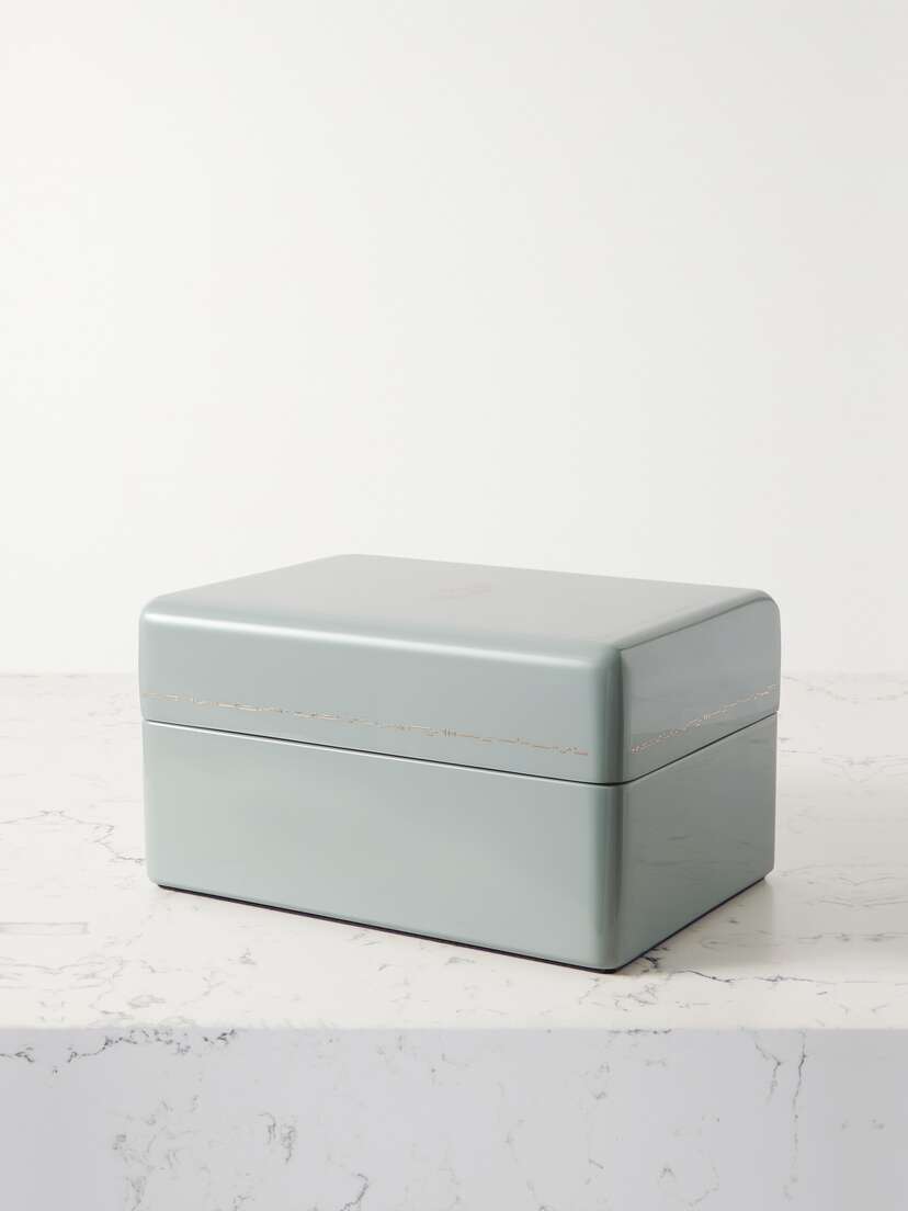 Trove Trunk Mini Lacquered Wood And Faux Suede Jewelry Box
