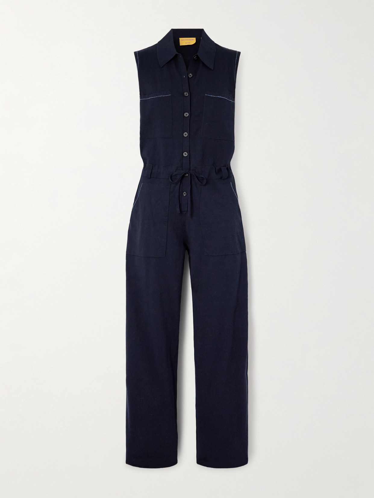 Guest In Residence Breezy Cotton-jersey Jumpsuit In Blue