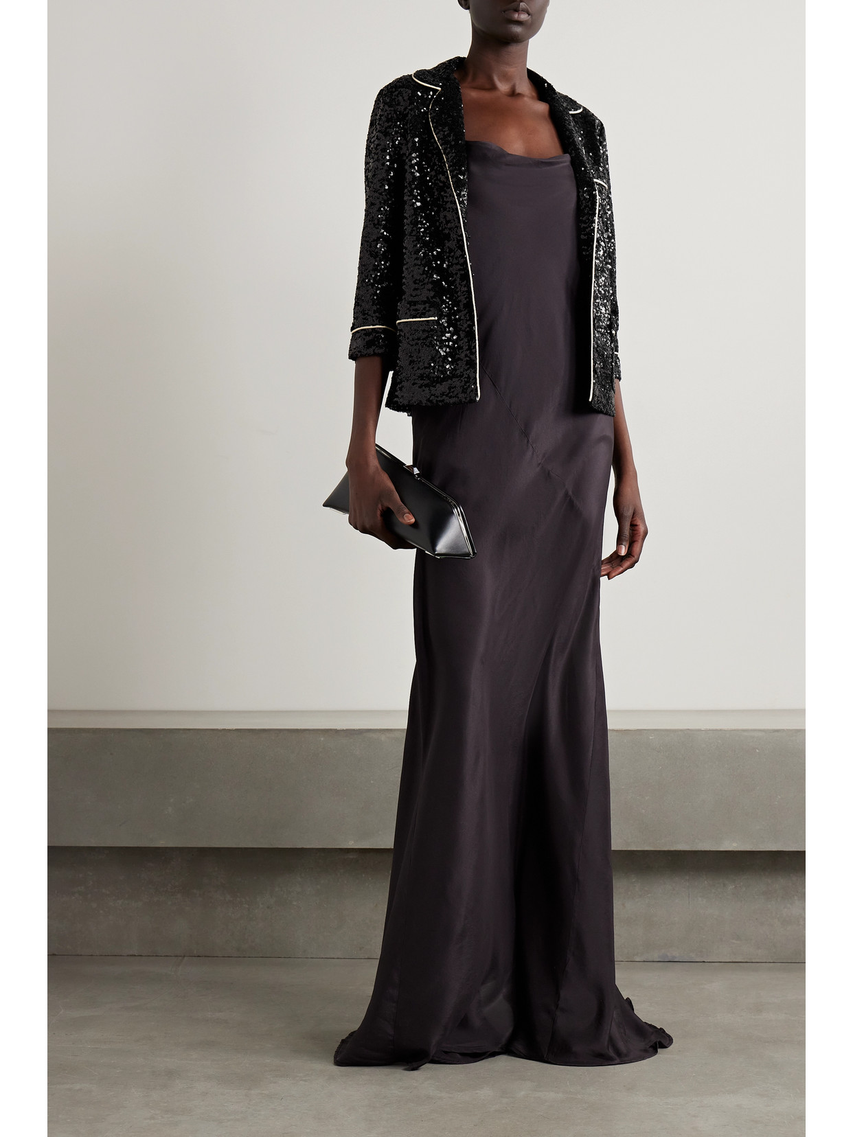 In The Mood For Love Sofia Sequined Tulle Jacket In Black