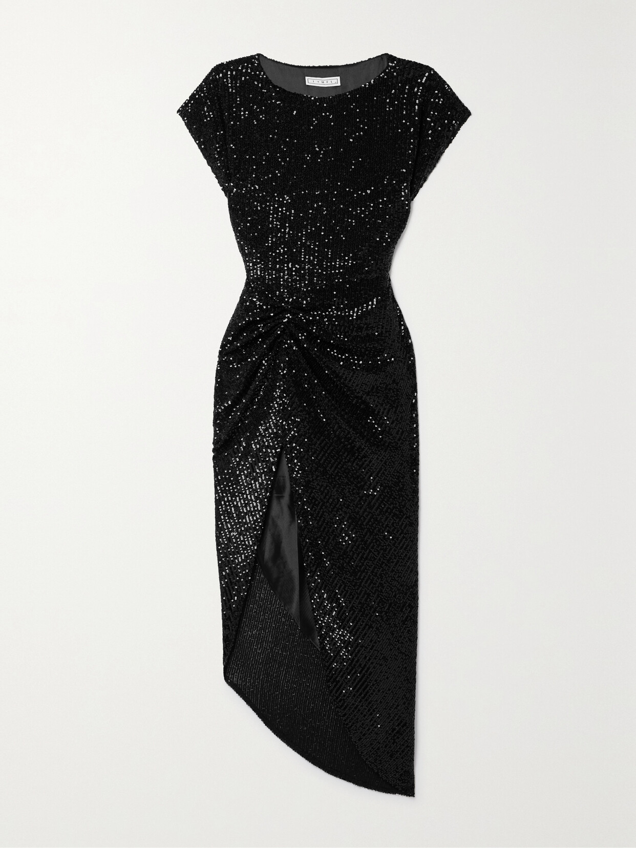 In The Mood For Love - Bercot Asymmetric Sequined Tulle Midi Dress - Black