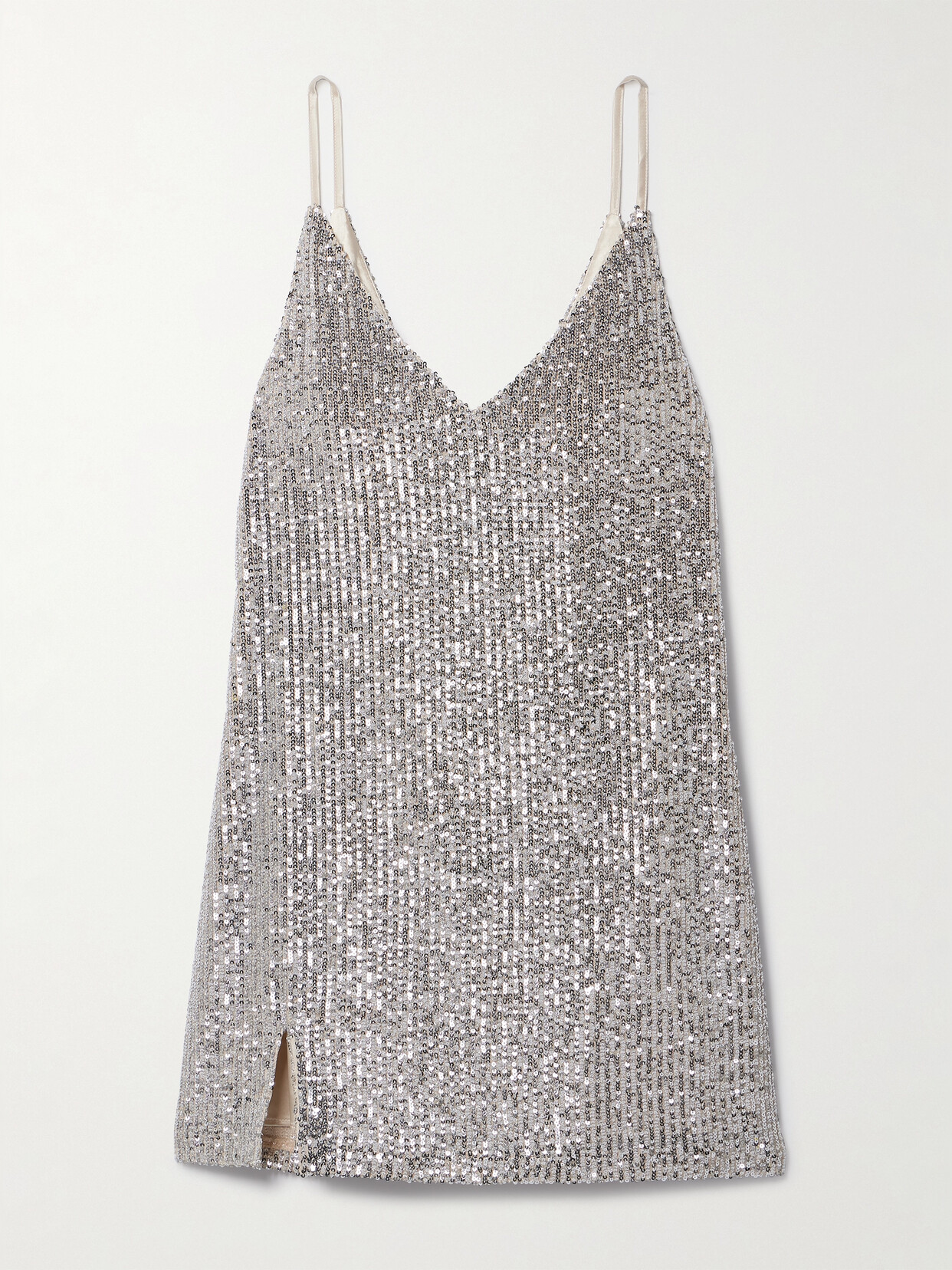 In The Mood For Love - New York Sequined Tulle Mini Dress - Silver