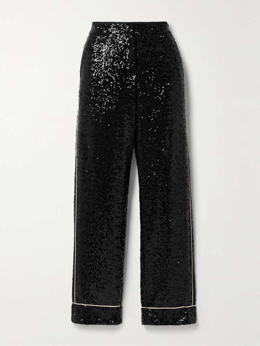 In The Mood For Love Loren Sequined Tulle Straight-leg Pants