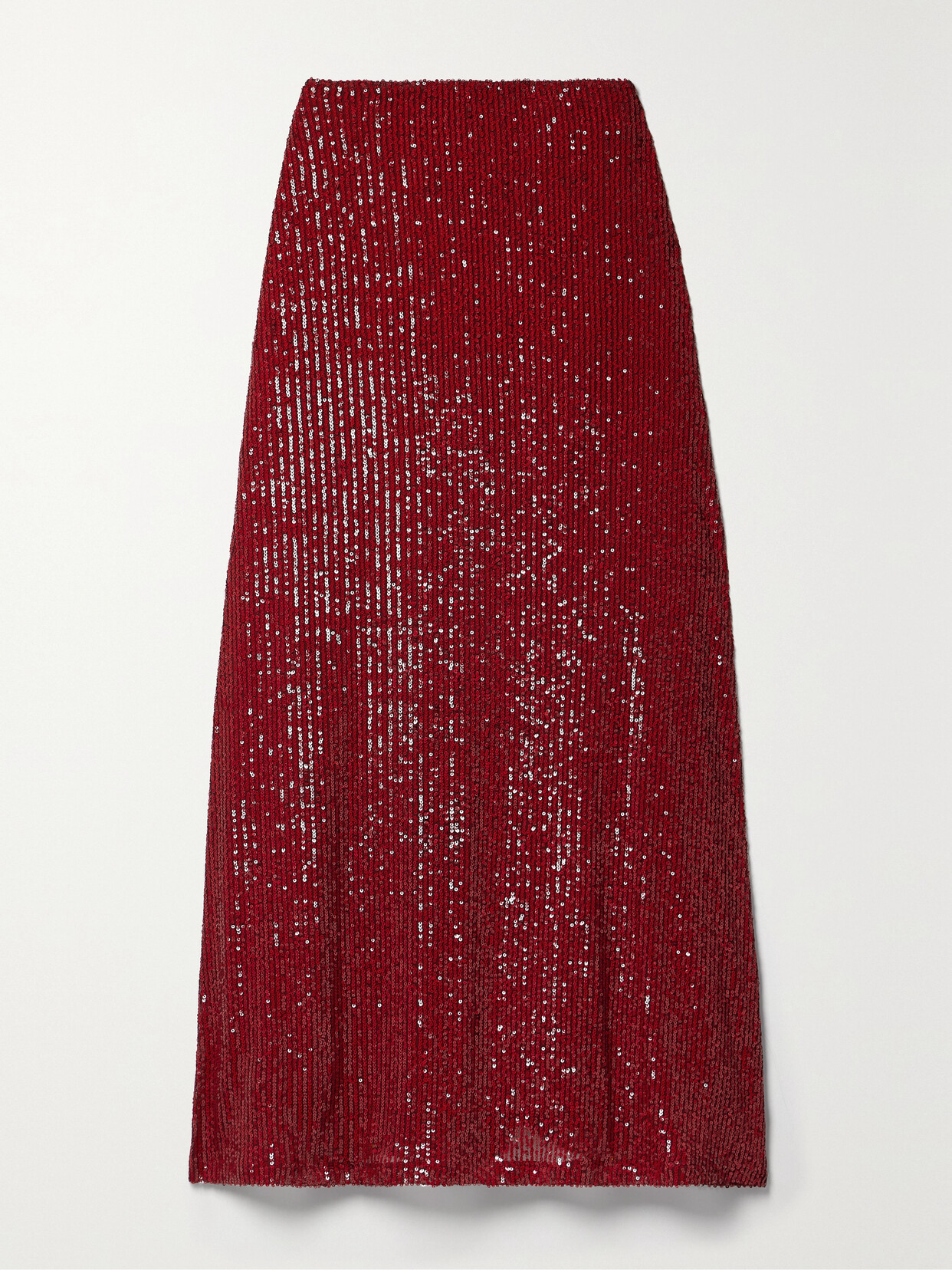 In The Mood For Love Rene Sequined Tulle Maxi Skirt In Burgundy