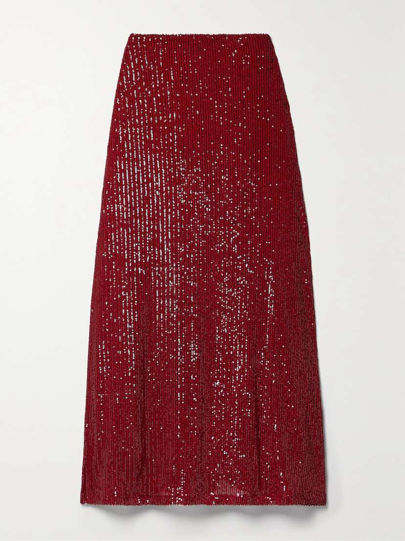 In The Mood For Love Rene Sequined Tulle Maxi Skirt
