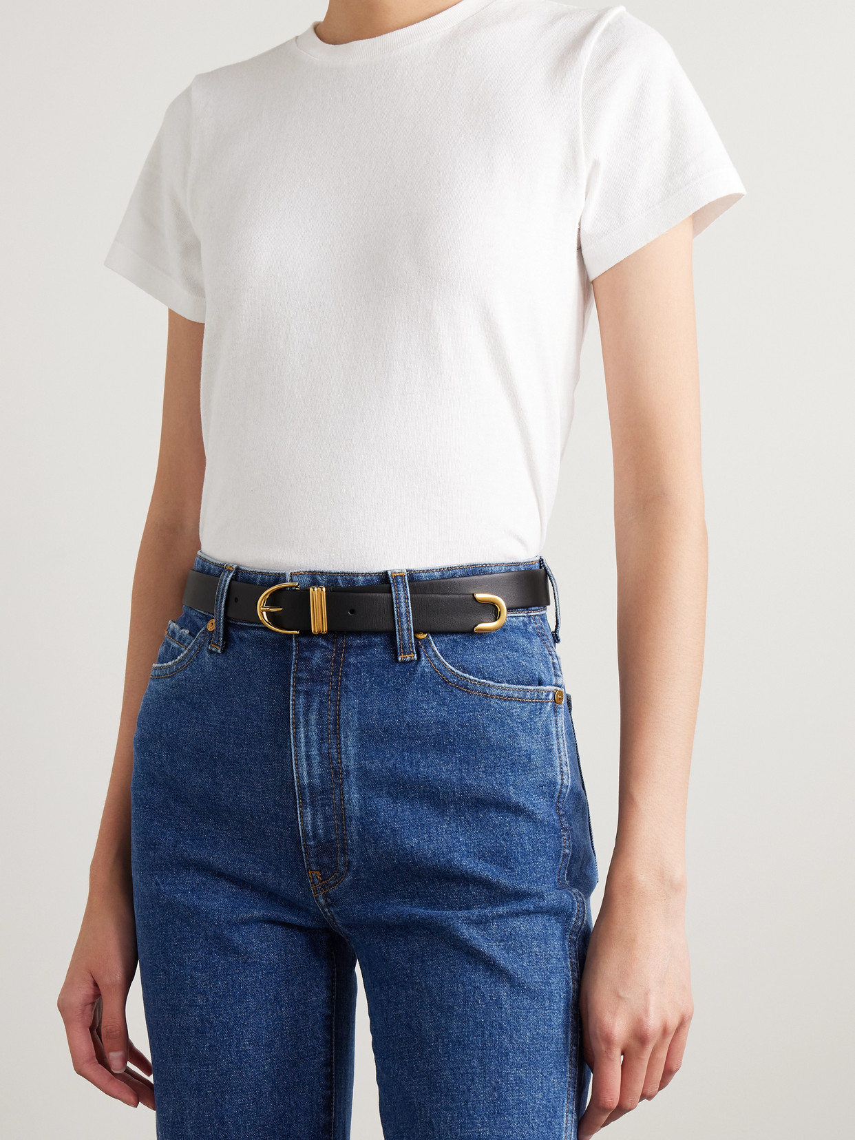 Khaite Bambi Leather Belt In Black
