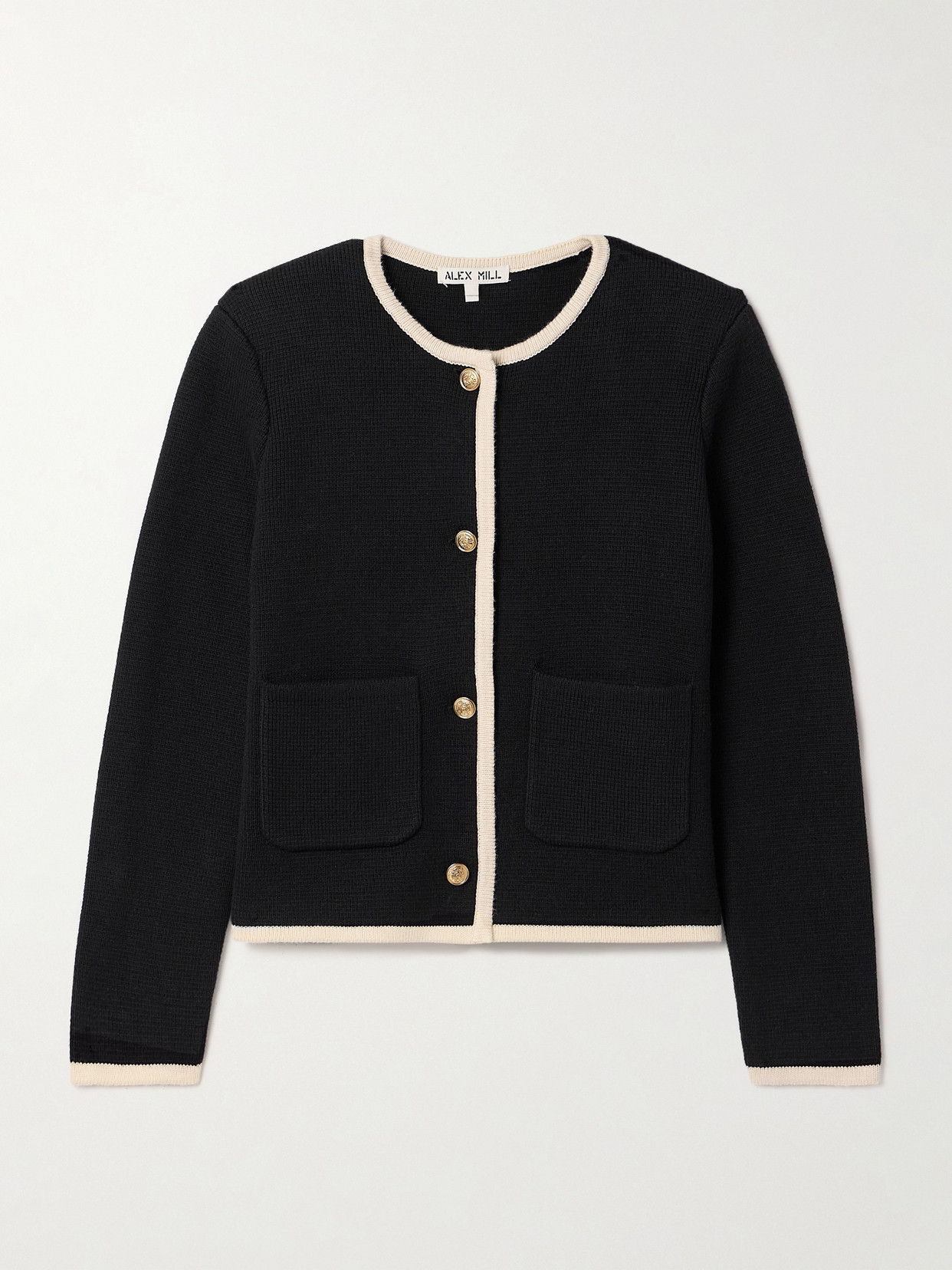 Shop Alex Mill Paris Cotton And Cashmere-blend Jacket In Black