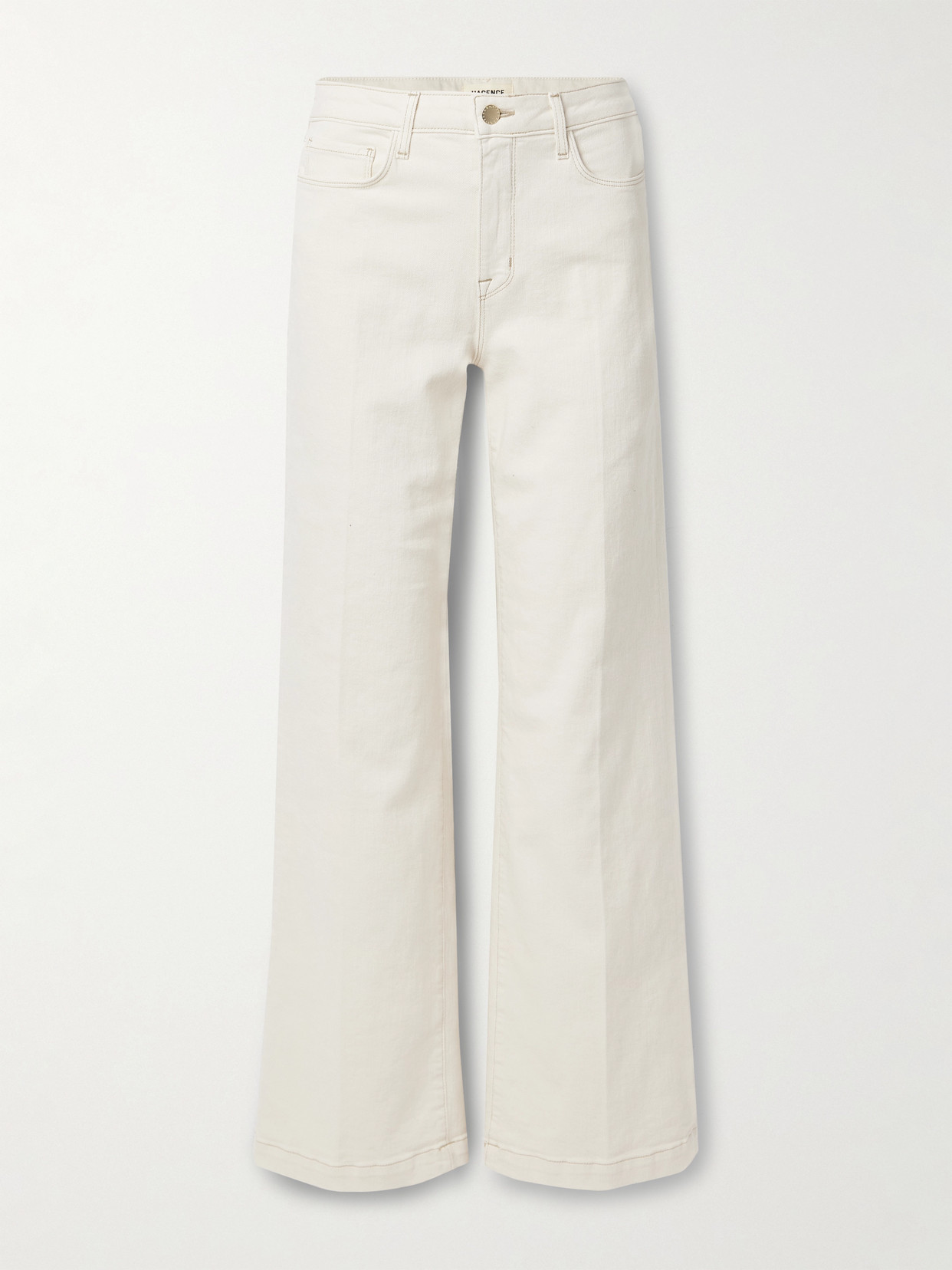 L'Agence - Scottie High-rise Wide-leg Stretch-denim Jeans - White