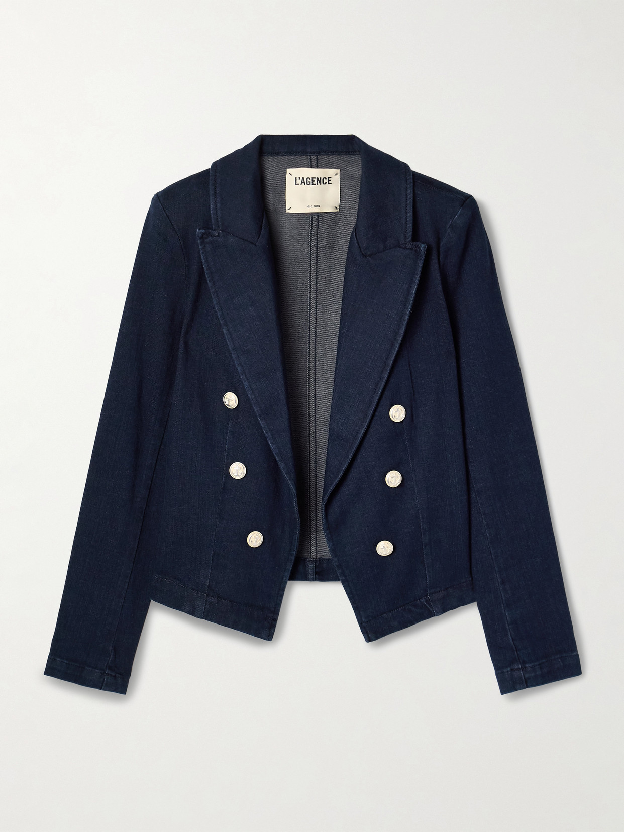 L Agence Wayne Denim Blazer In Blue