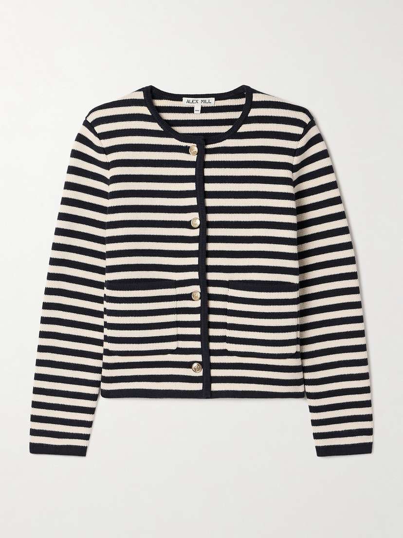 Alex Mill Paris Striped Cotton And Cashmere-blend Jacket -  - x large