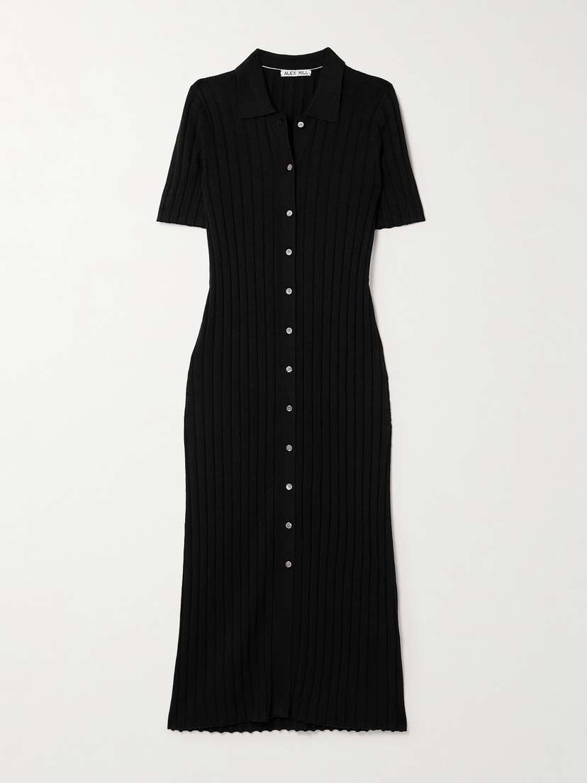 Alex Mill Alice Ribbed Cotton And Hemp-blend Midi Dress - x large