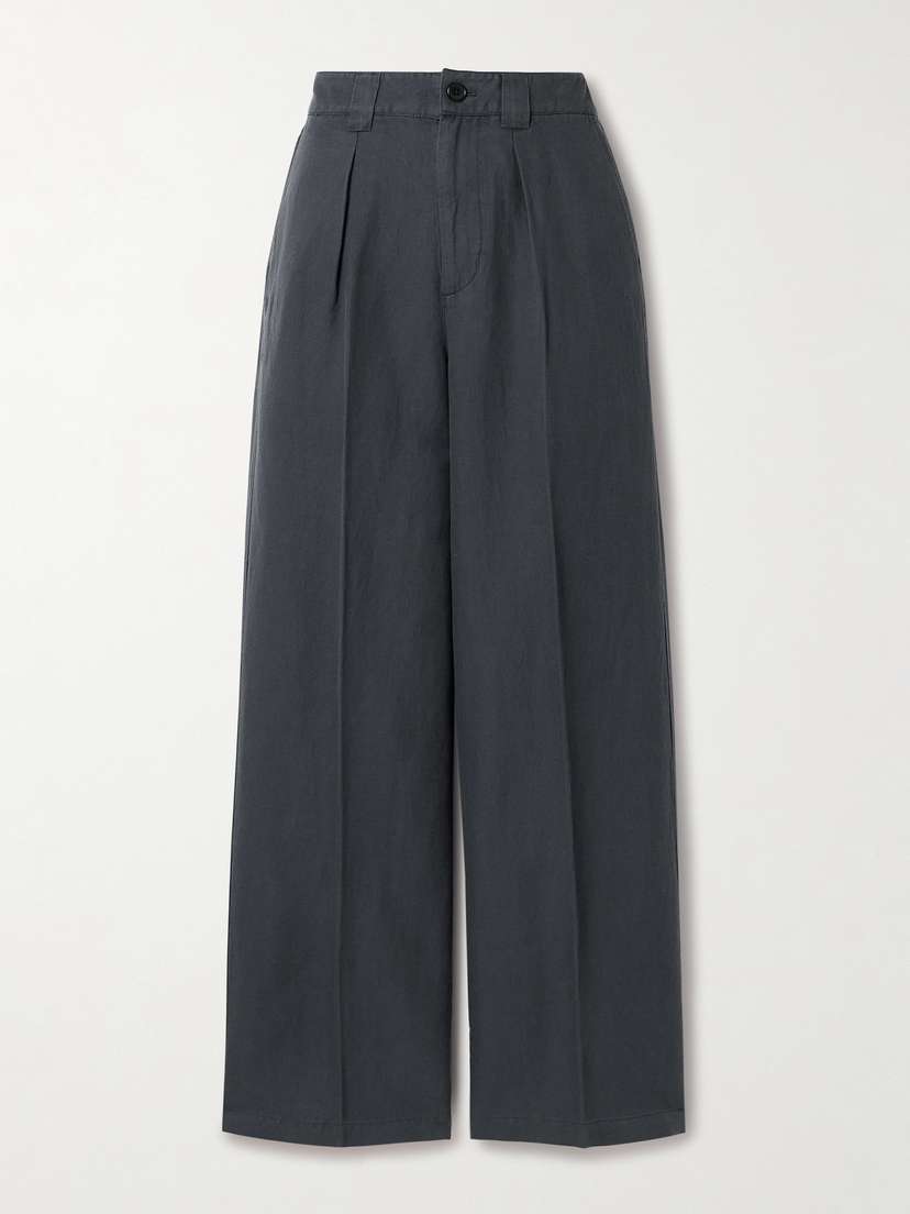 Alex Mill Madeline Pleated Linen, Tencel™ Lyocell And Cotton-blend Twill Wide-leg Pants