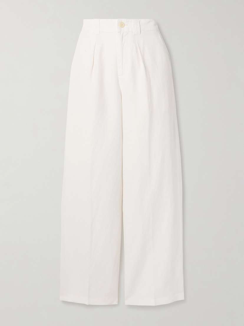 Alex Mill Madeline Pleated Linen, Tencel™ Lyocell And Cotton-blend Twill Wide-leg Pants