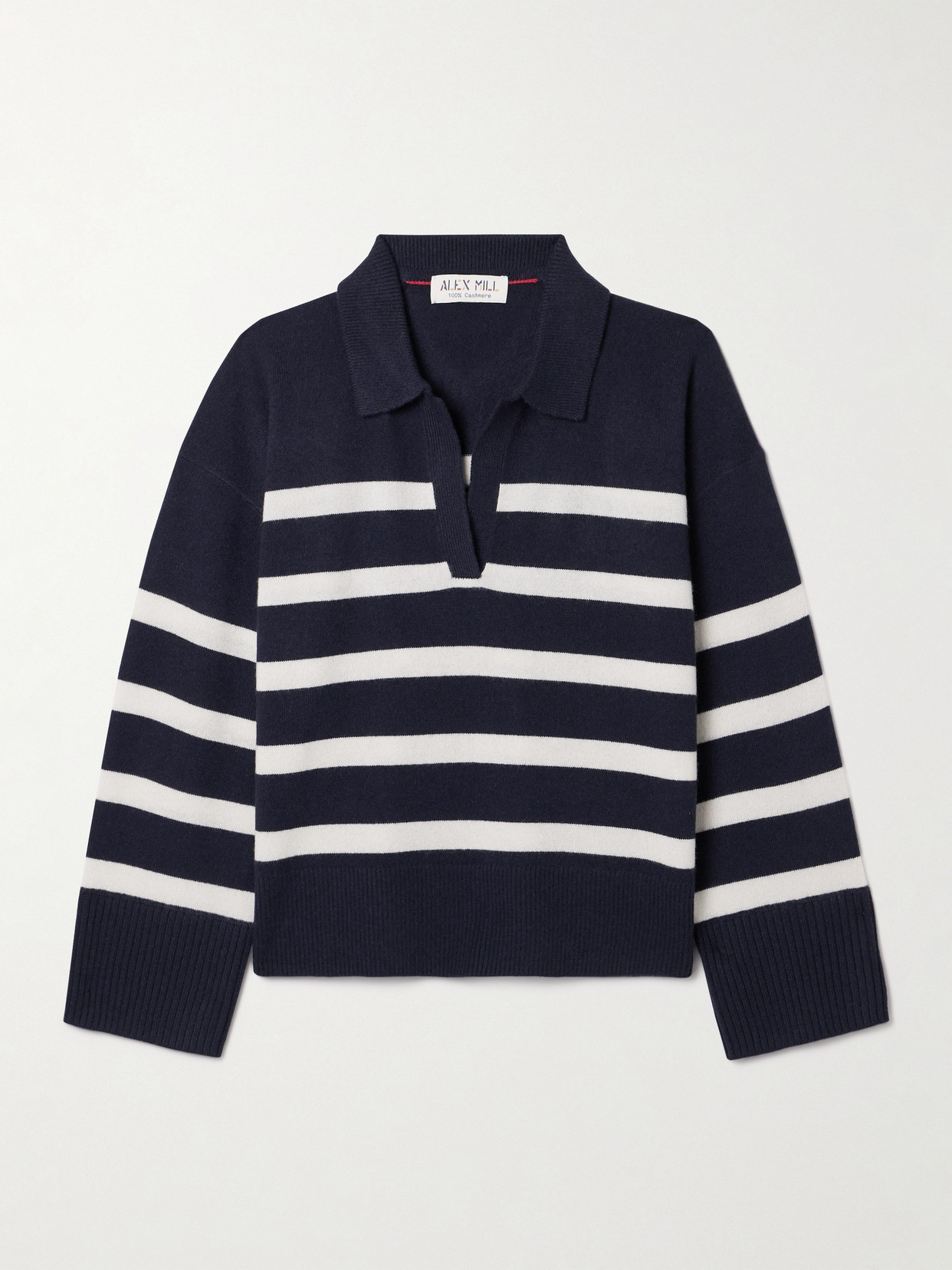 Shop Alex Mill Ally Striped Cashmere Sweater In Blue