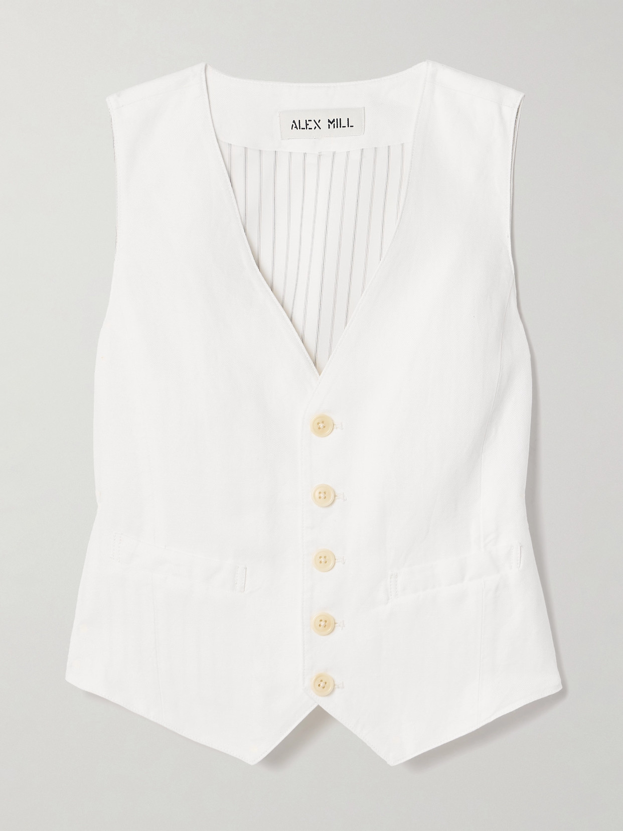 Shop Alex Mill Kam Linen, Tencel™ Lyocell And Cotton-blend Twill Vest In Ecru