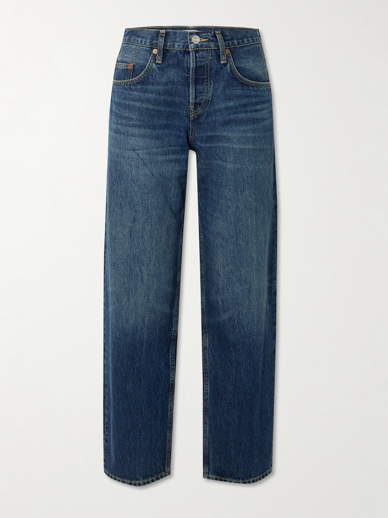 Re/done + Net Sustain Mid-rise Wide-leg Organic Jeans In Blue