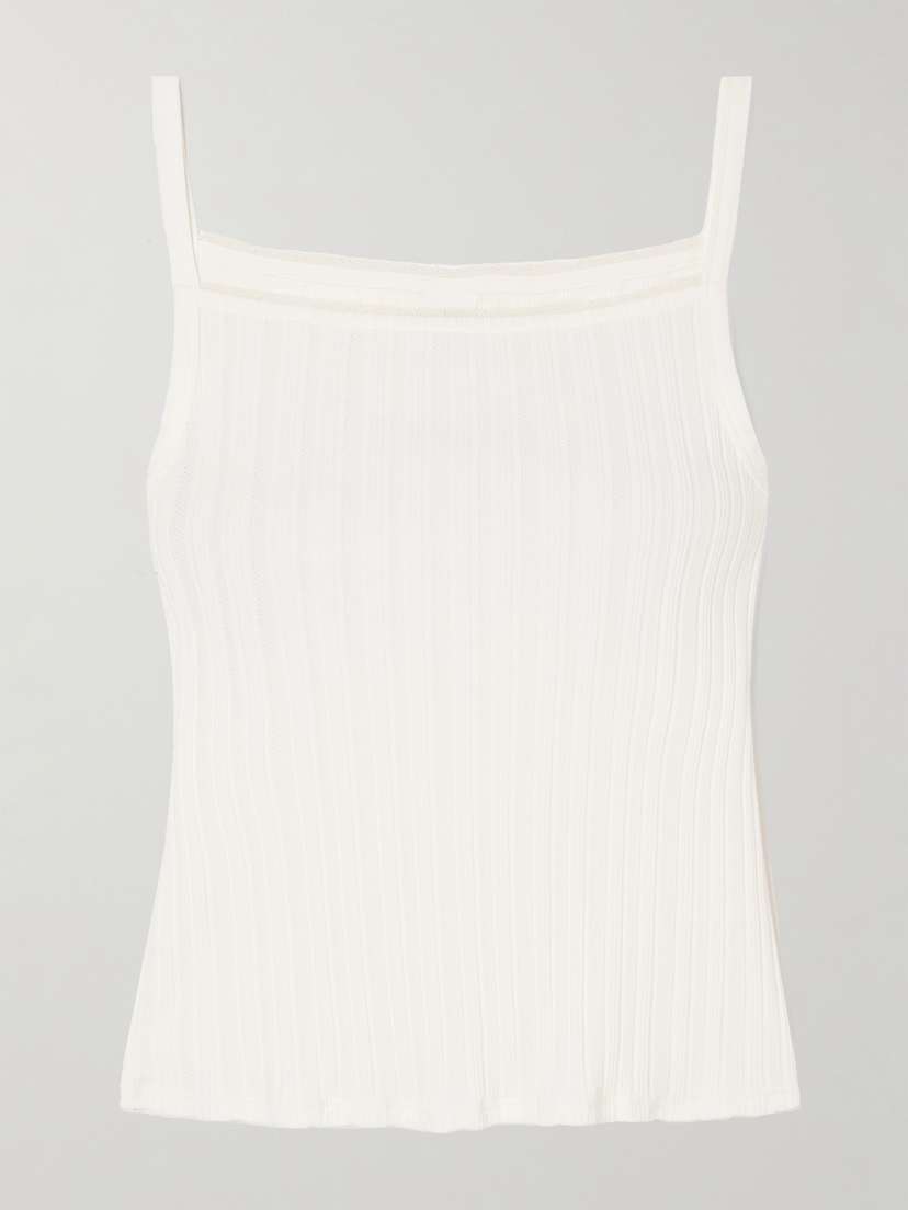 RE/DONE Pointelle-knit Cotton-jersey Tank