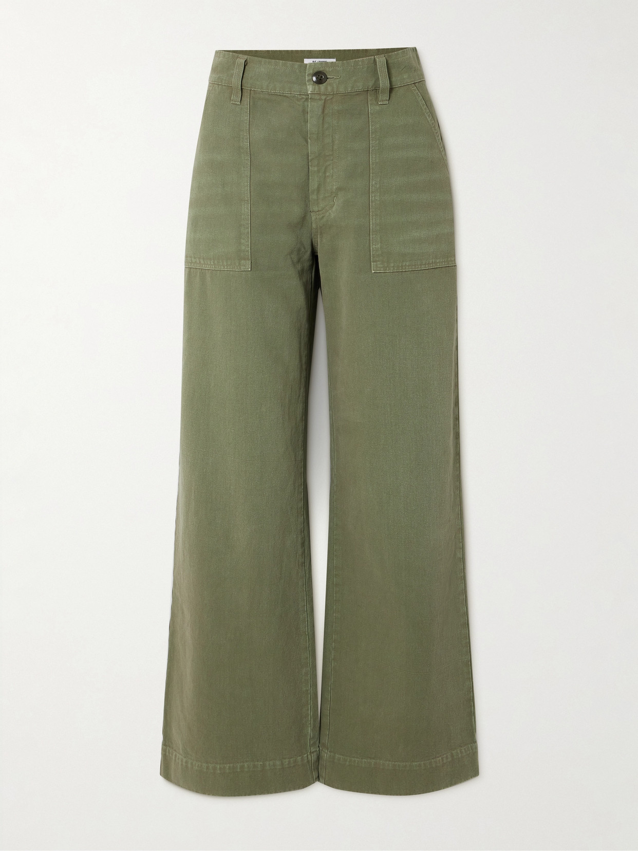 Re/done Baker High-rise Wide-leg Jeans In Green