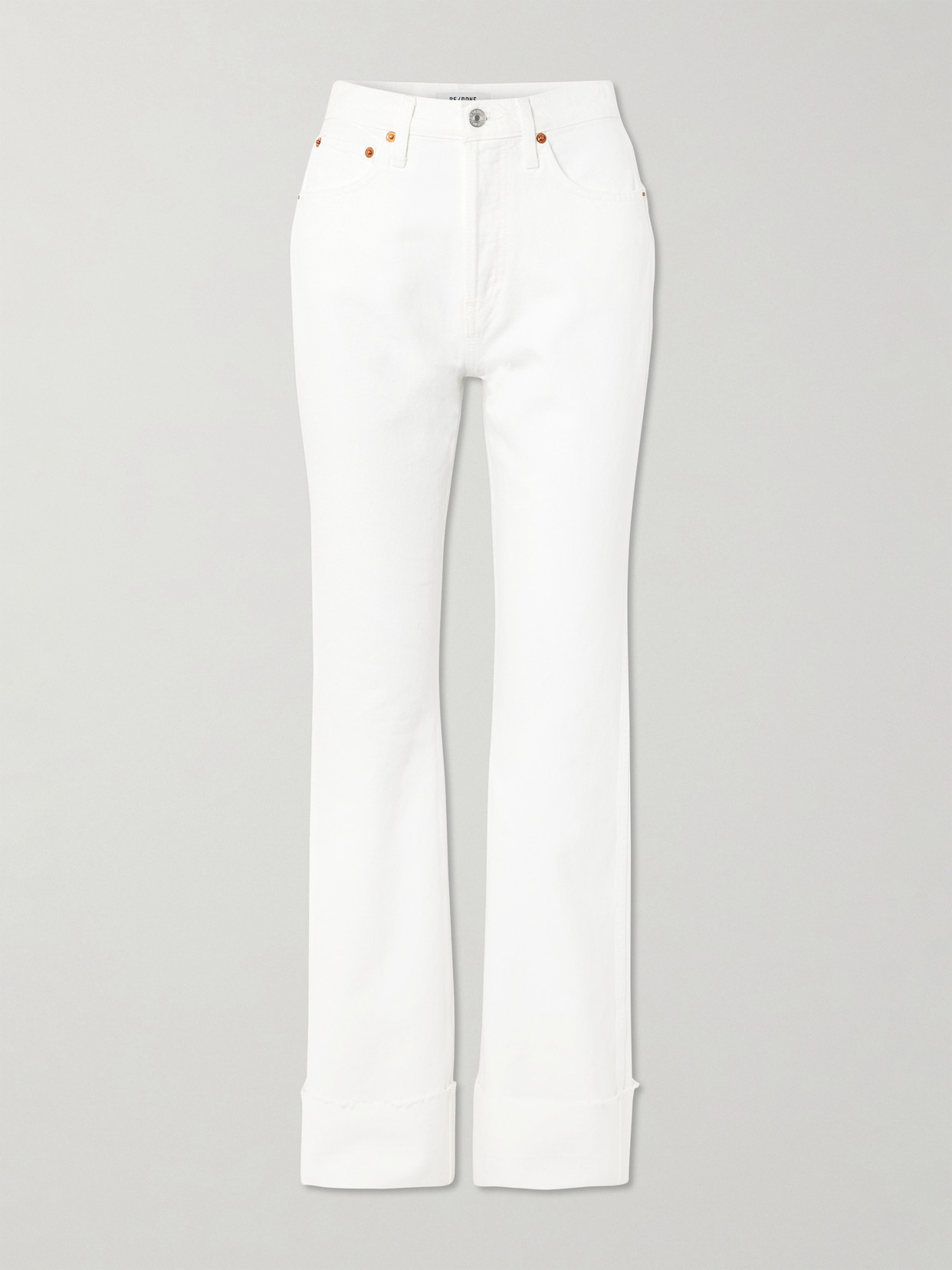 Re/done High-rise Straight-leg Jeans In White