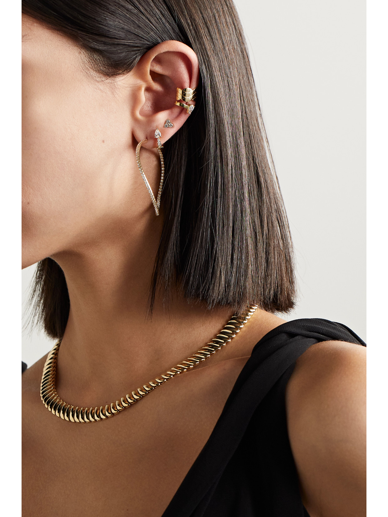 Anita Ko Twisted 18-karat Gold Diamond Hoop Earrings In Gold