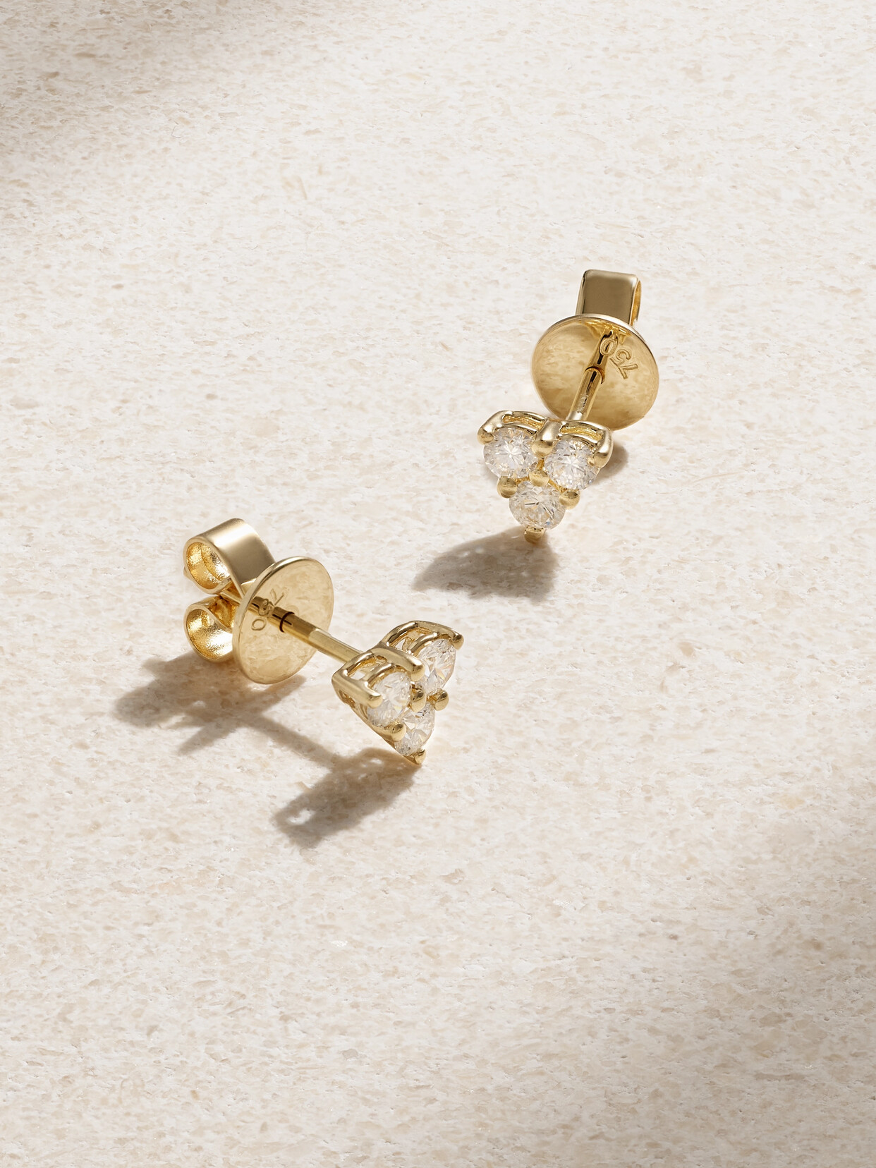 Anita Ko Small Trillion 18-karat Gold Diamond Earrings