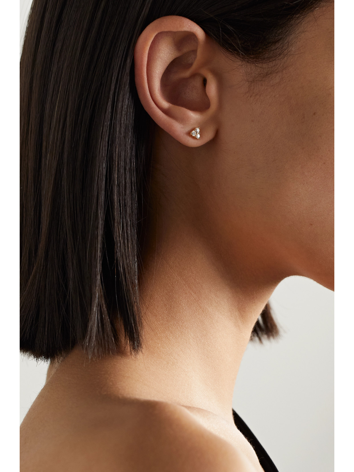 Anita Ko Small Trillion 18-karat Gold Diamond Earrings In Gold