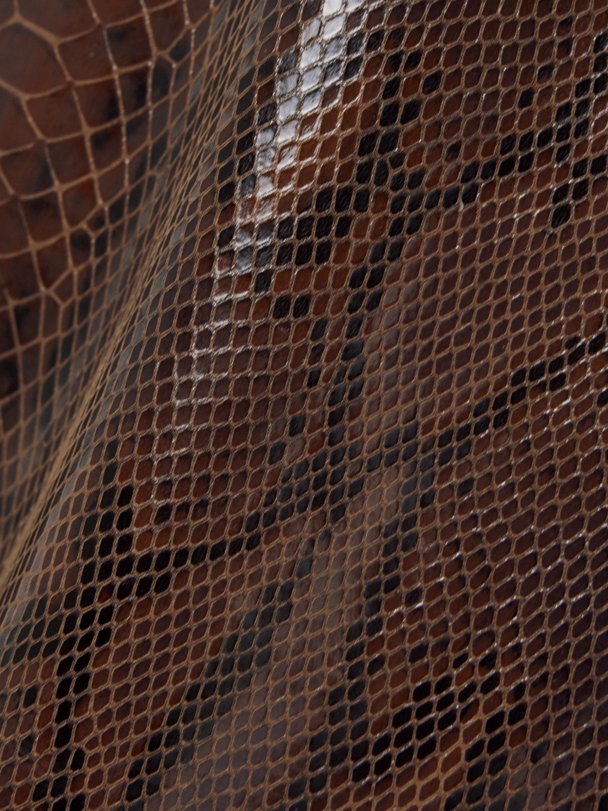 Dodo Bar Or Alex snake-effect leather midi skirt