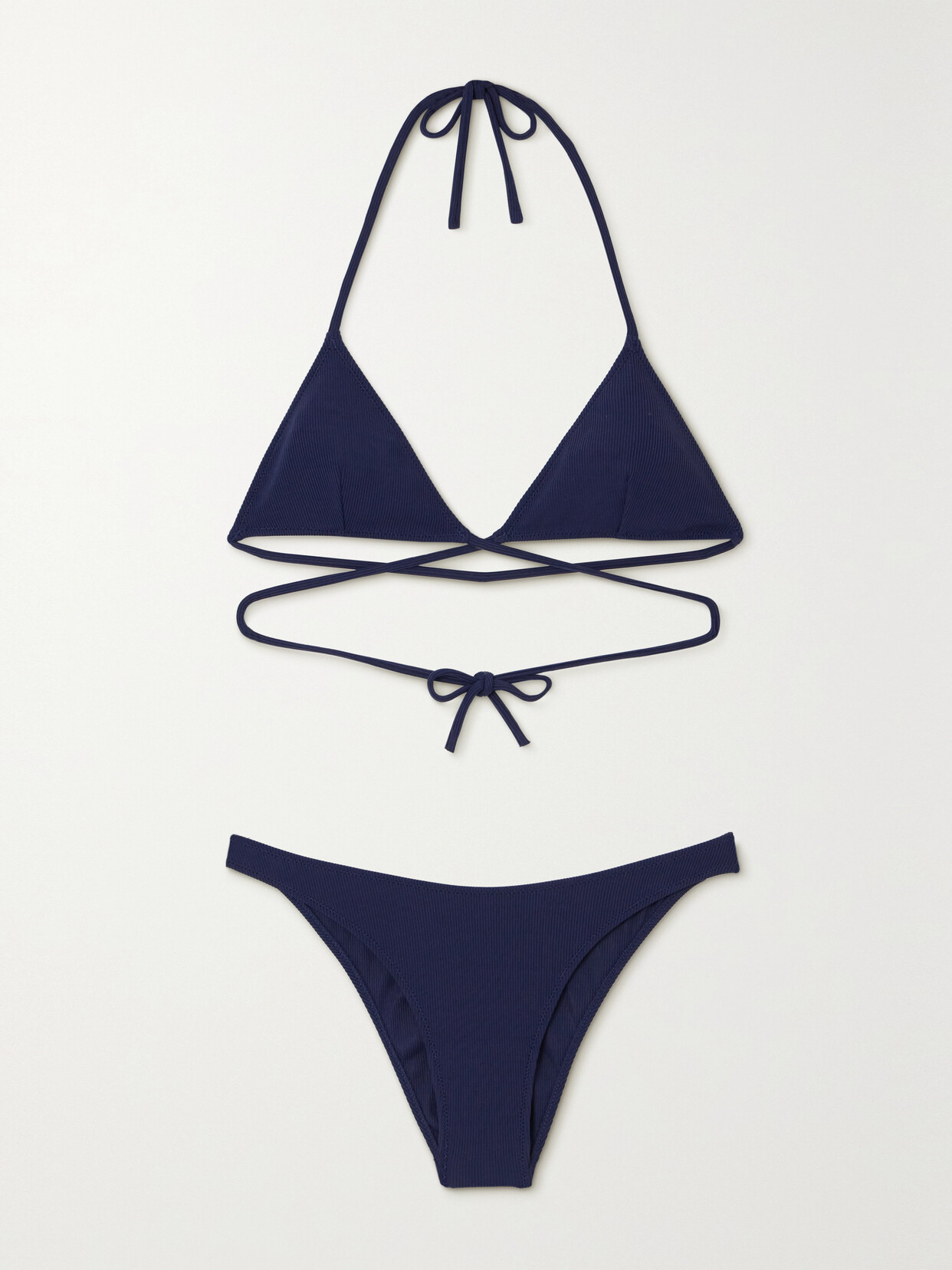 Lido - + Net Sustain Tredici Ribbed Halterneck Triangle Bikini - Blue