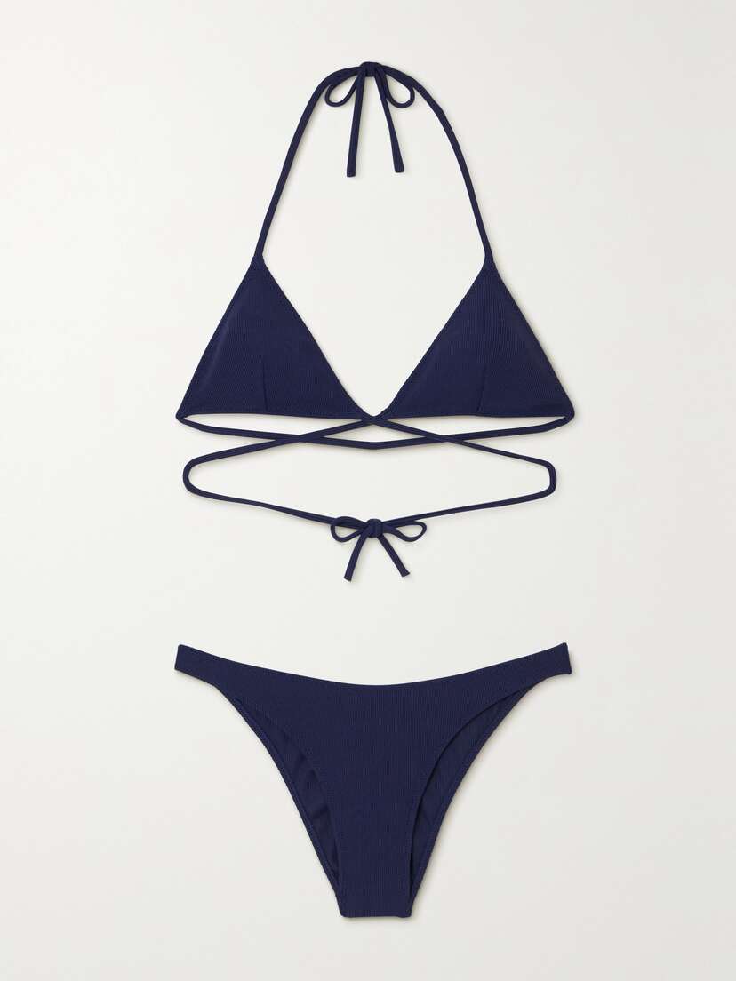 Lido + Net Sustain Tredici Ribbed Halterneck Triangle Bikini
