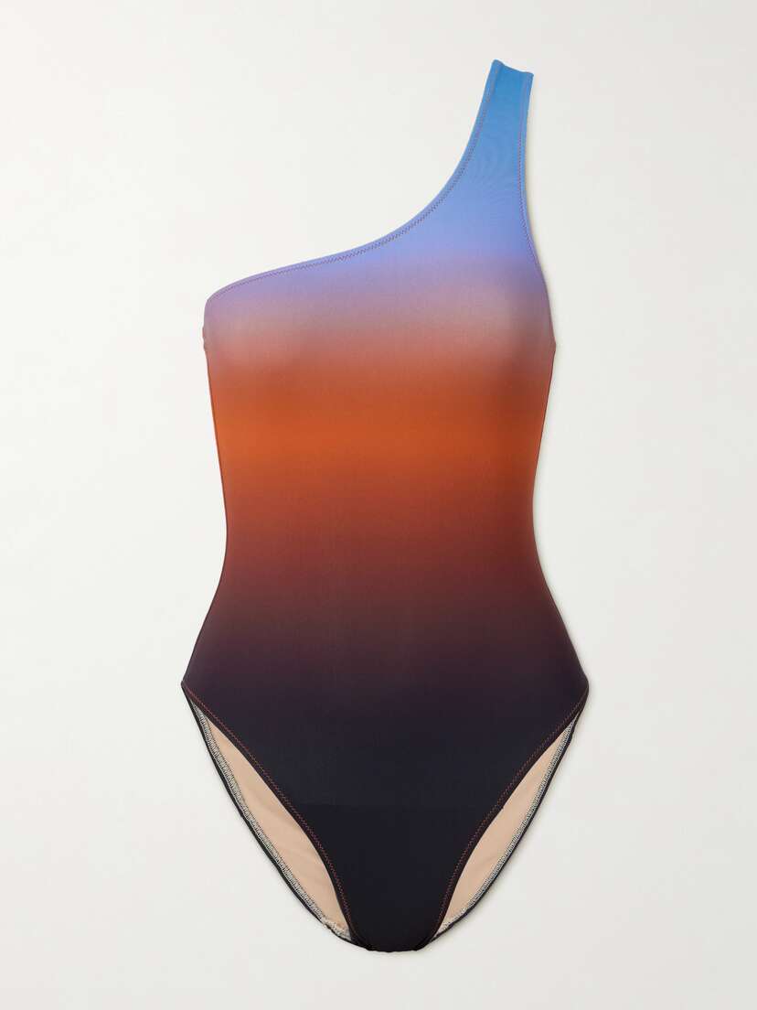 Lido + Net Sustain Ventinove One-shoulder Dégradé Swimsuit