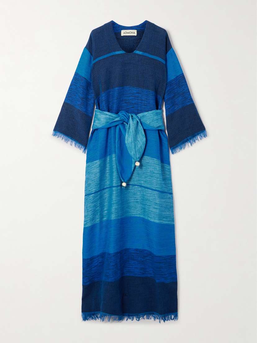 Admona + Net Sustain Afef Belted Woven Maxi Dress