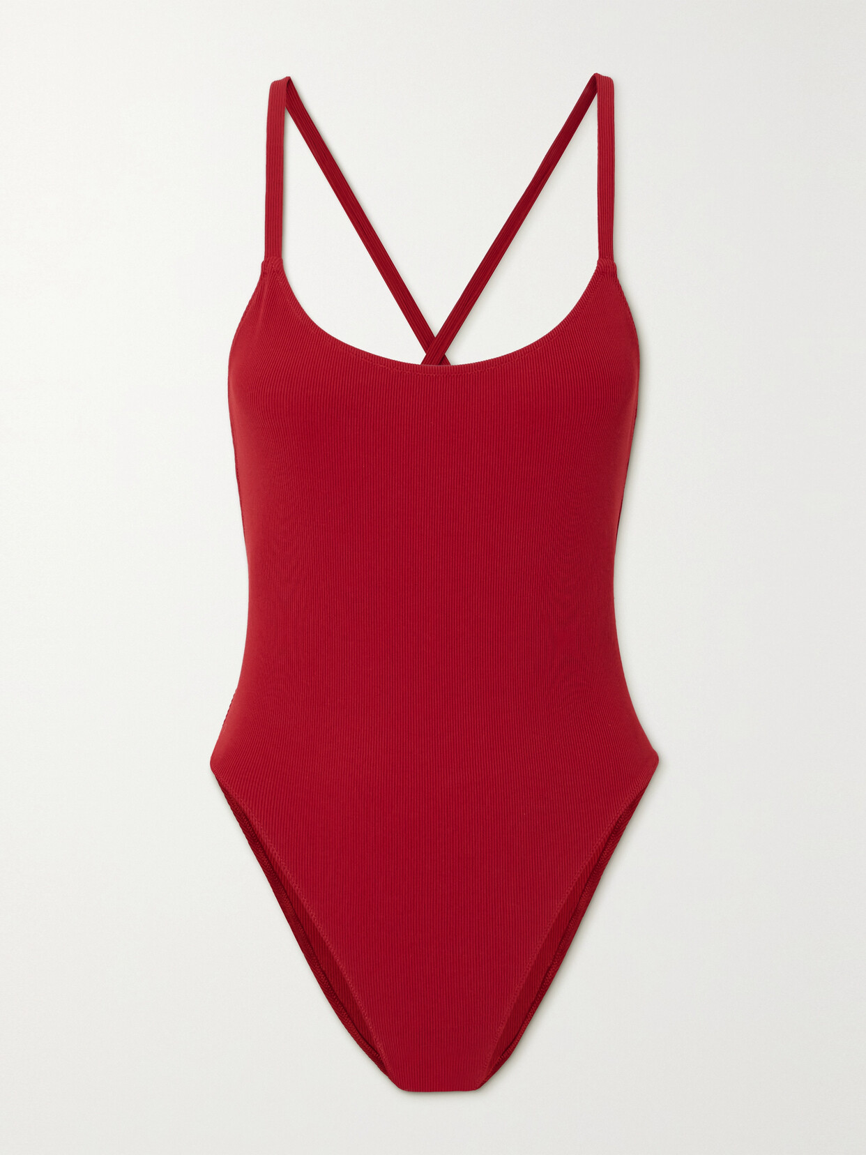 Lido - Uno Ribbed Swimsuit - Red