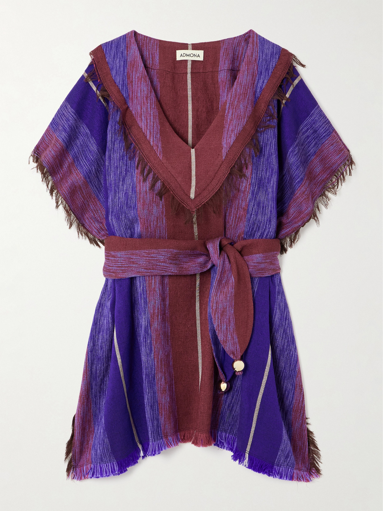 Admona Samir Belted Jacquard Kaftan In Purple