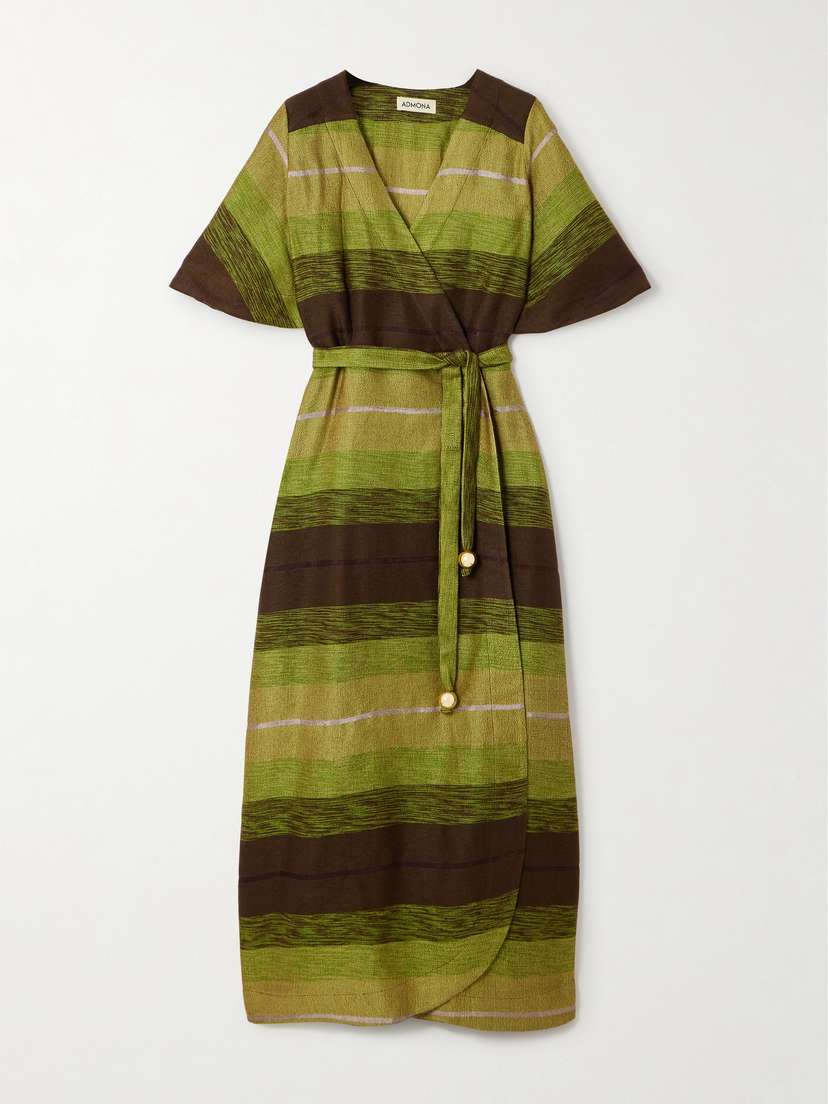 Admona + Net Sustain Farid Belted Jacquard Maxi Dress