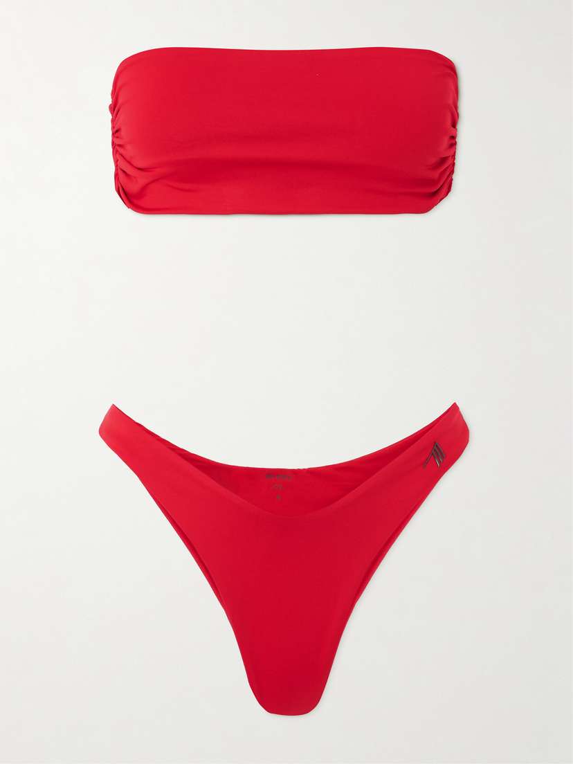 The Attico Ruched Bandeau Bikini
