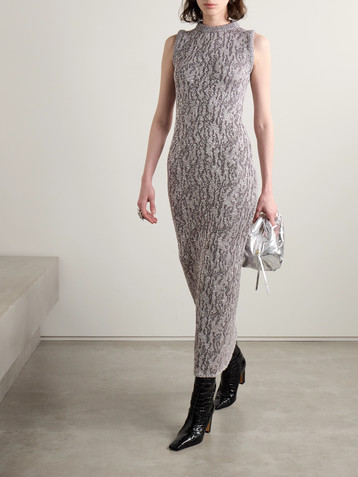 Acne Studios Sequin-embellished metallic jacquard-knit maxi dress