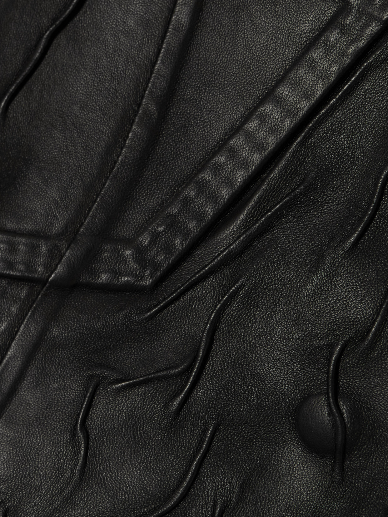 Acne Studios Distressed Leather Jacket In Black