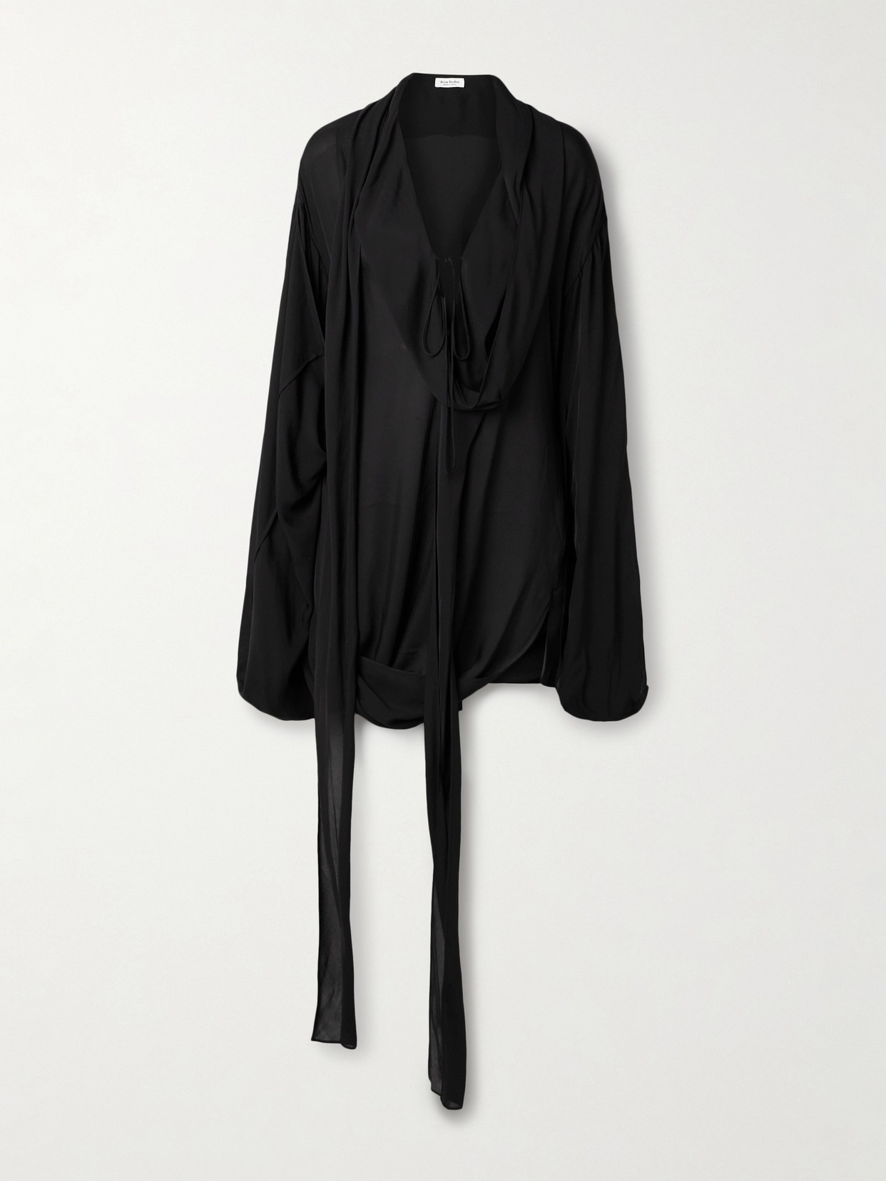 Shop Acne Studios Draped Jersey Mini Dress In Black