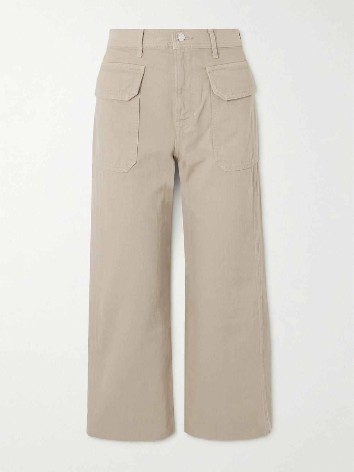 Veronica Beard - Taylor Cropped High-rise Wide-leg Jeans - Ecru