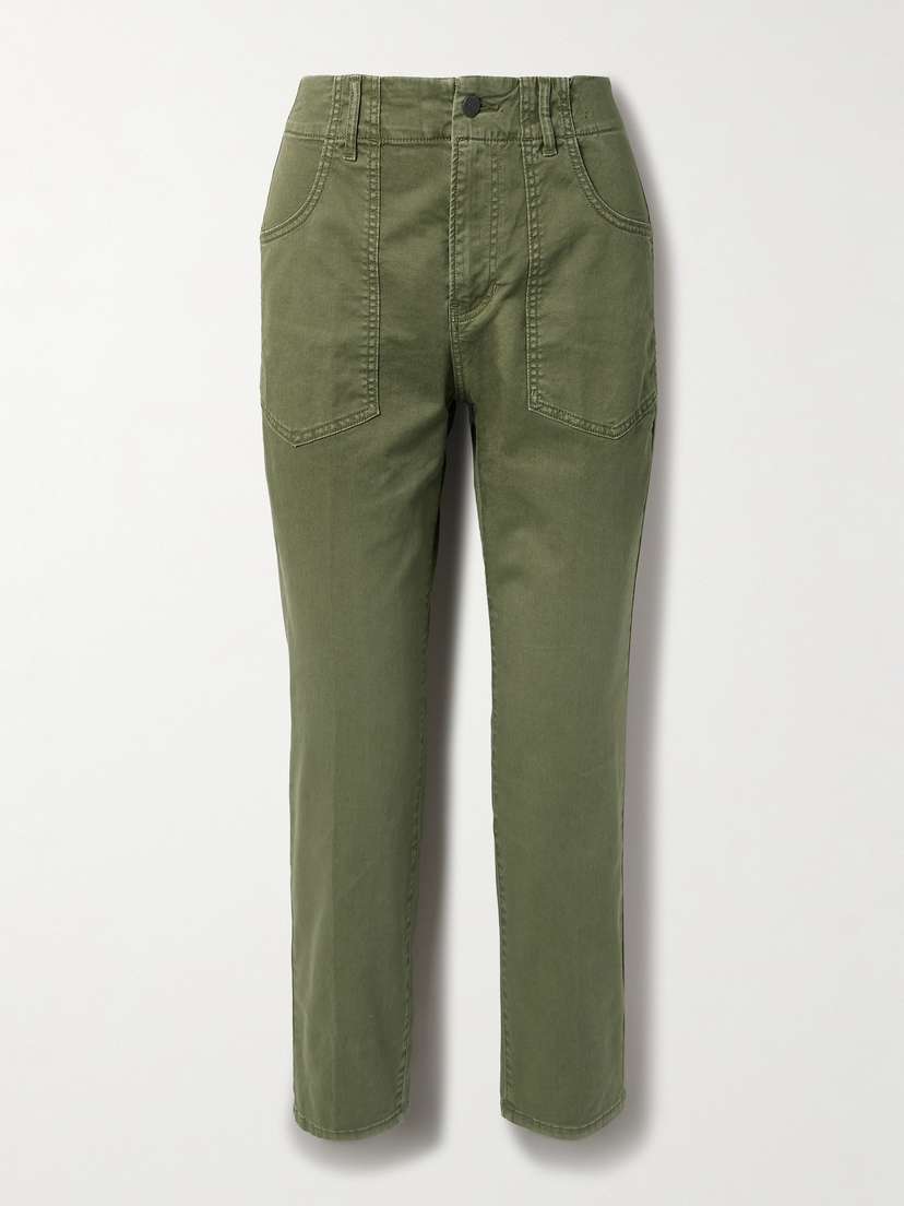 Veronica Beard Arya Cropped Cotton-blend Twill Straight-leg Pants