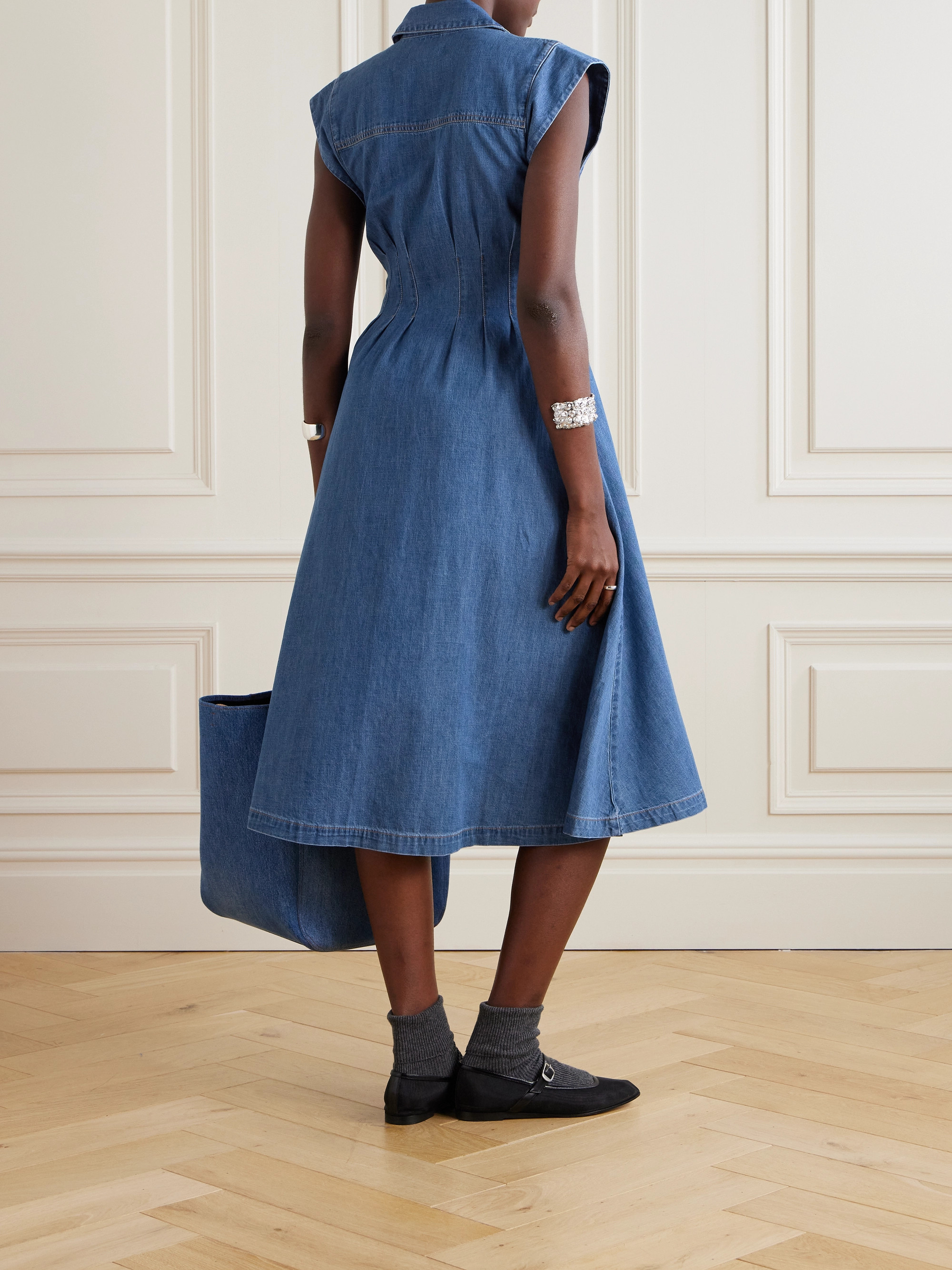 Veronica Beard Ruben denim midi shirt dress