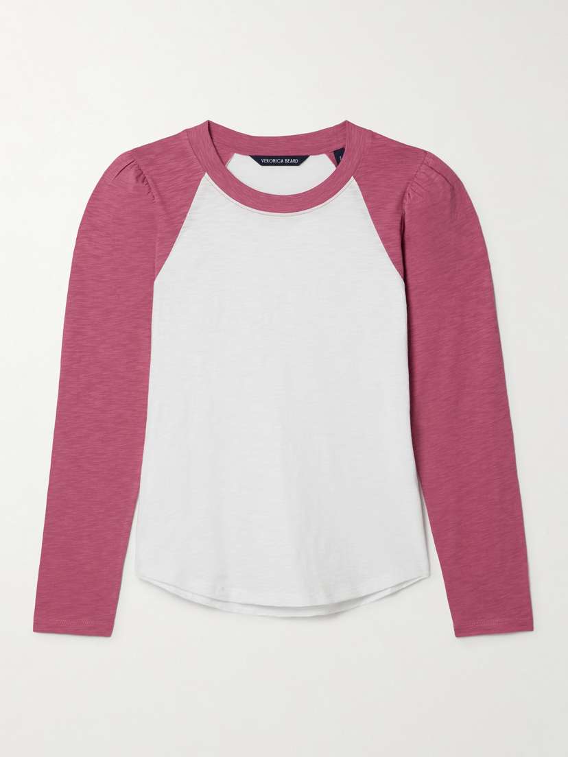 Veronica Beard Mason Slub Cotton-jersey T-shirt - x large