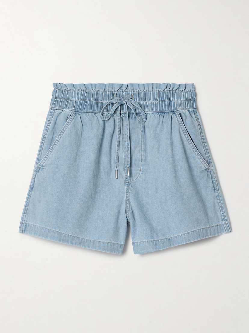Veronica Beard Tijana Cotton-chambray Shorts - x large